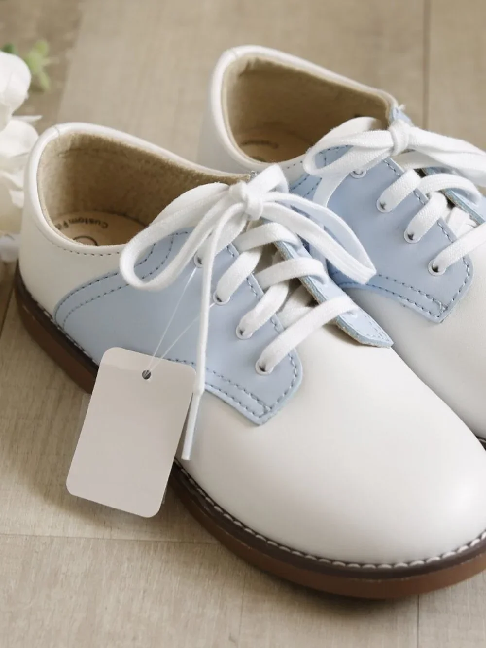 Footmates Blue and White Saddle Oxford Shoes Little Boys Size 1 New Classic